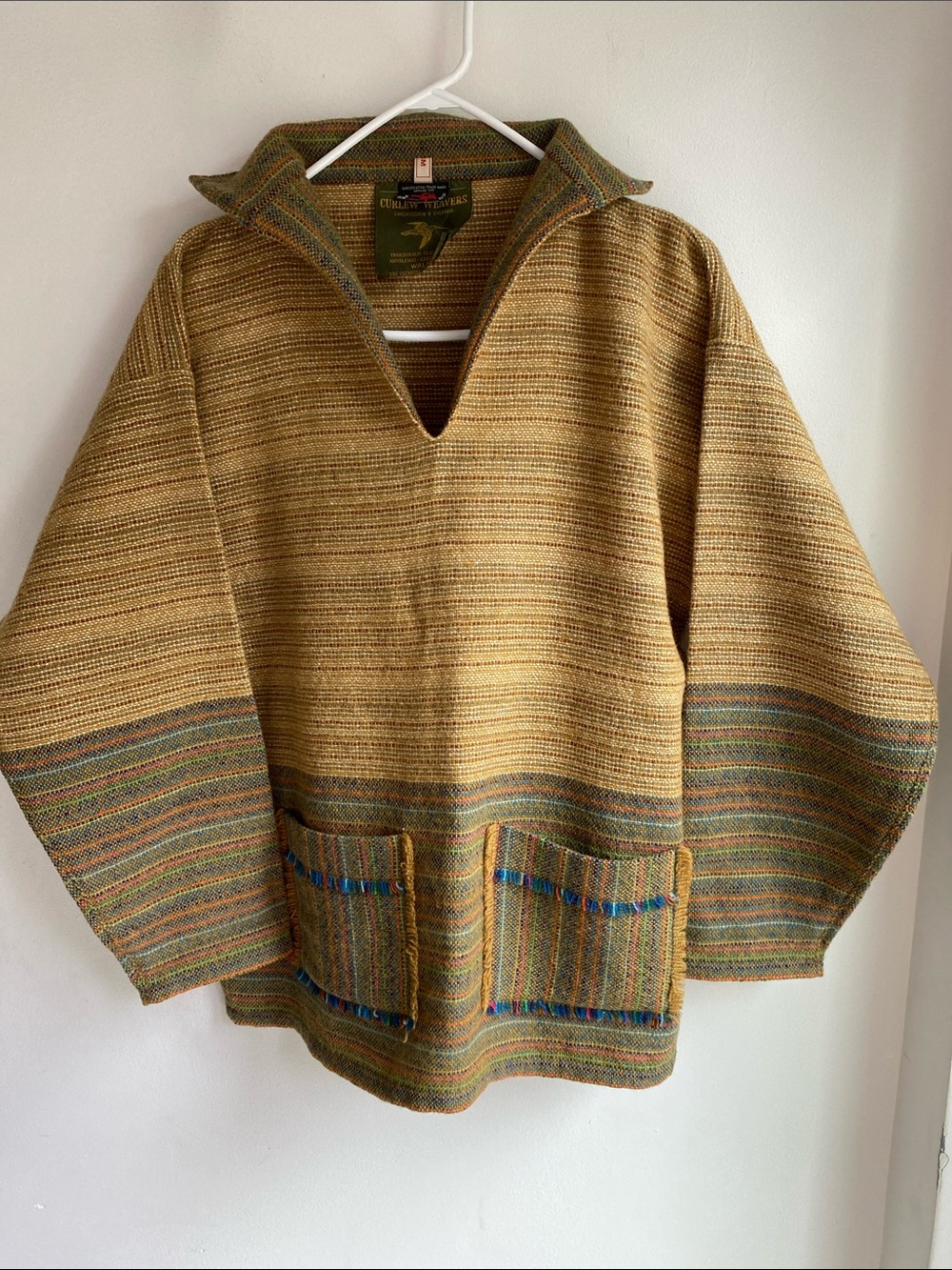 Welsh Woollens Curlew Weavers wool Pullover Sweater - Golden Tan